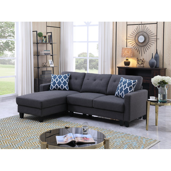 Three Posts™ Teen Santino 2 Piece Upholstered Chaise Sectional